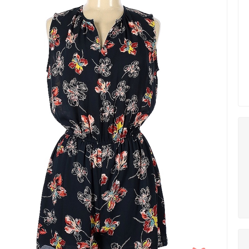 Beautiful Aqua Floral Romper In Size Medium